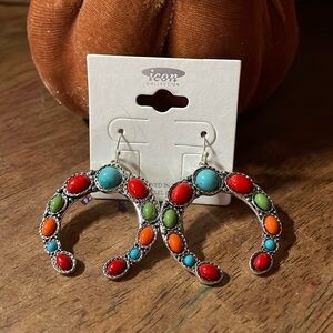 Fashion Dangle Earrings Western Navajo Concho Style
